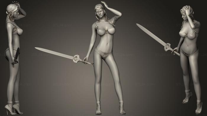 Figurines of girls (The Sexy Warrior, STKGL_0395) 3D models for cnc